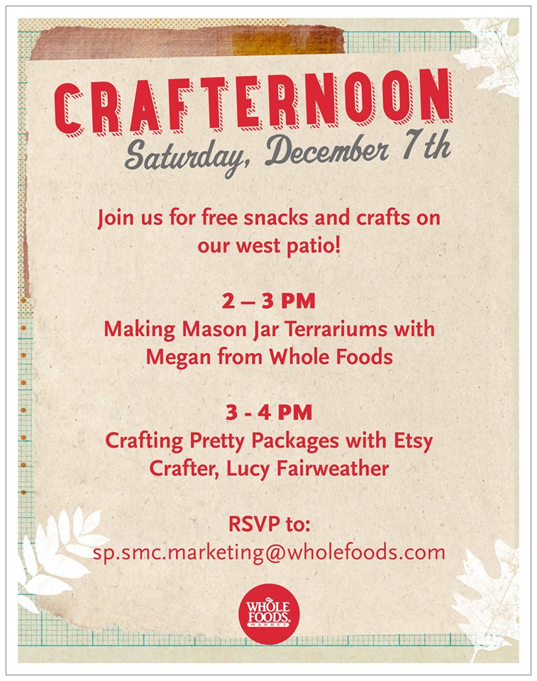 Etsy + Wholefoods presents: A Crafternoon with Fair Ivy founder Lucy Fairweather