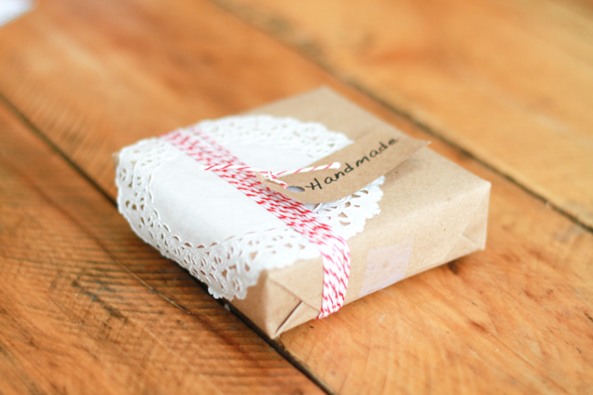 Cute gift wrapping for handmade gift