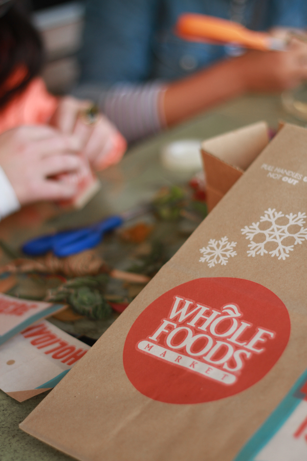 Whole foods bags as organic gift wrapping paper