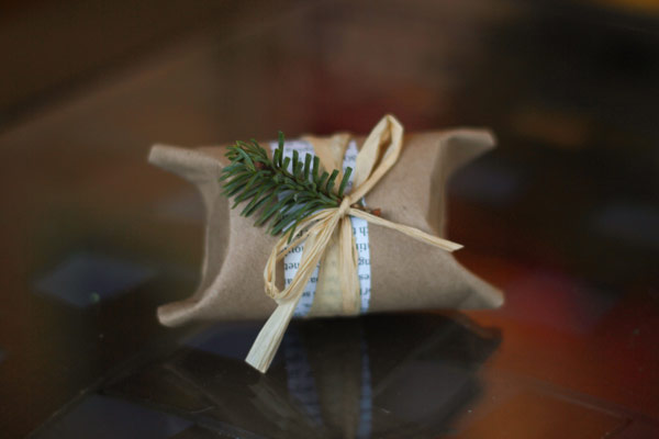DIY Inexpensive Holiday Gift Wrap (aka Toilet Paper Roll Pillow Box)