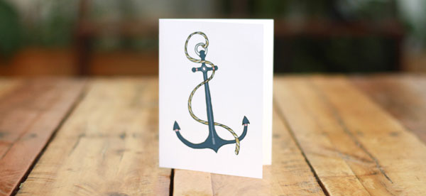 Anchor stationery card - surprsie gift from fair ivy