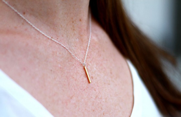 Silver & Gold Stick Necklace
