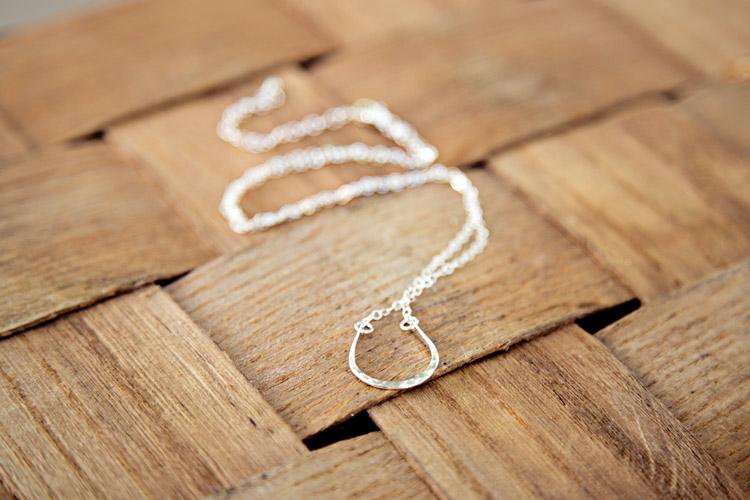 hammered silver necklace