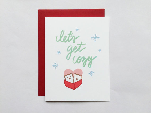 custom typography design, cute winter greeting card