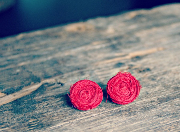 Handmade Rolled Rosebud Earrings