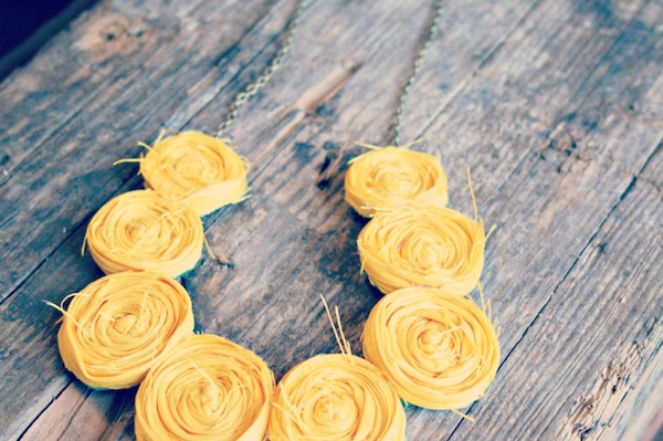 Rolled Rosette statement necklace
