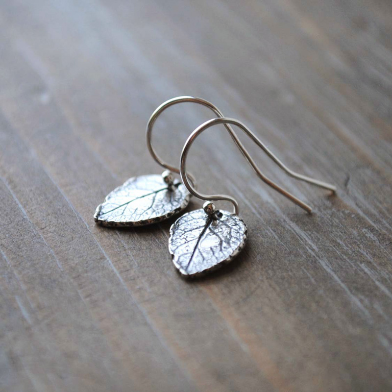 Silver leaf earrings.  One of the monthly gift items from Fair Ivy, also known as: A gift to myself