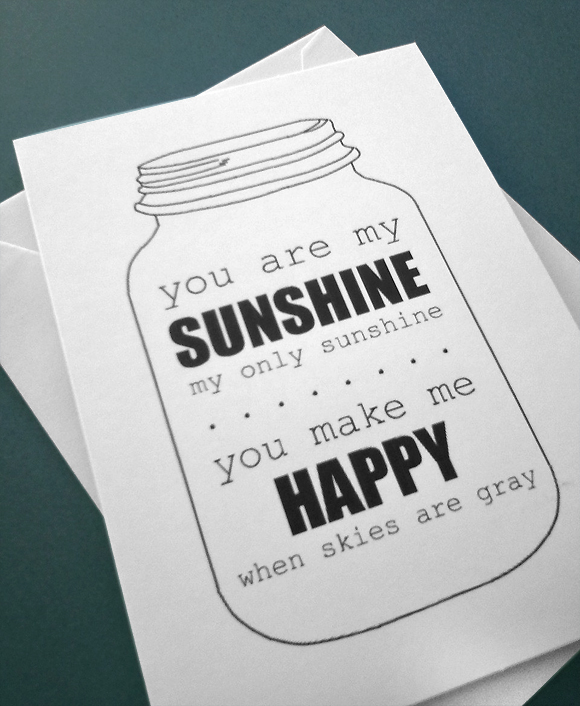 Handmade You Are My Sunshine Print
