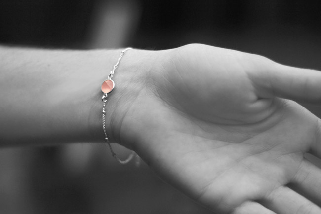 Silver gemstone bracelet