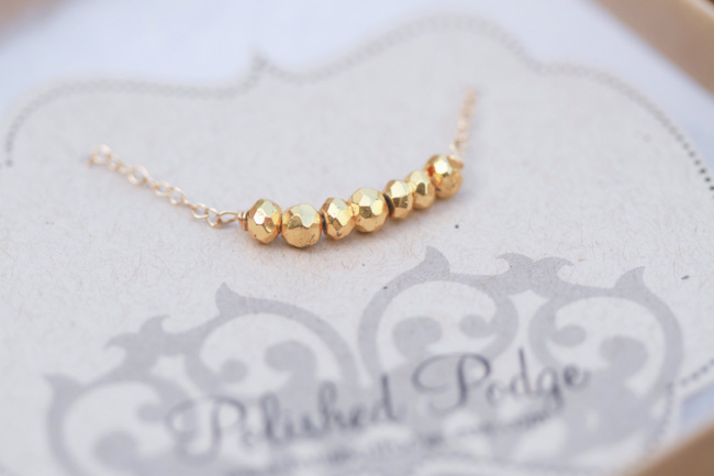 Handmade Gold Nugget Necklace