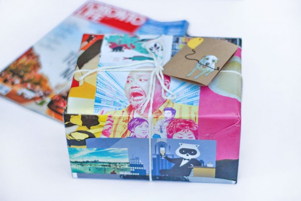 Gift wrap out of an old magazine